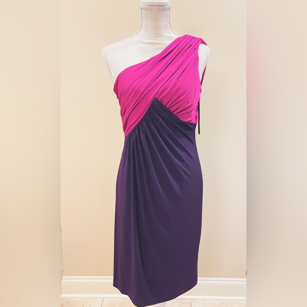 David Meister One Shoulder Dress. Size 8. NWT